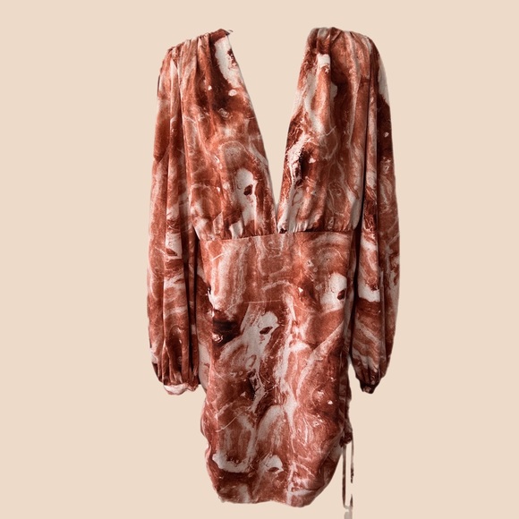 Luxxel - Multi Print Dress With Side Ruching - Picture 3 of 6